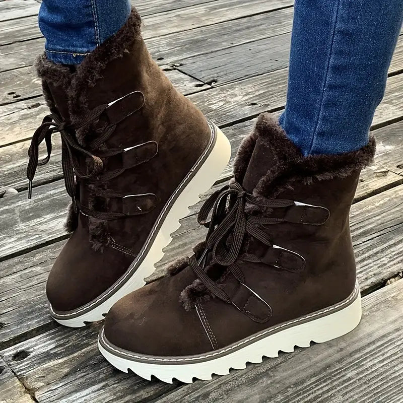 Warme Damen Schneestiefel mit Fellfutter für den Winter – Elena