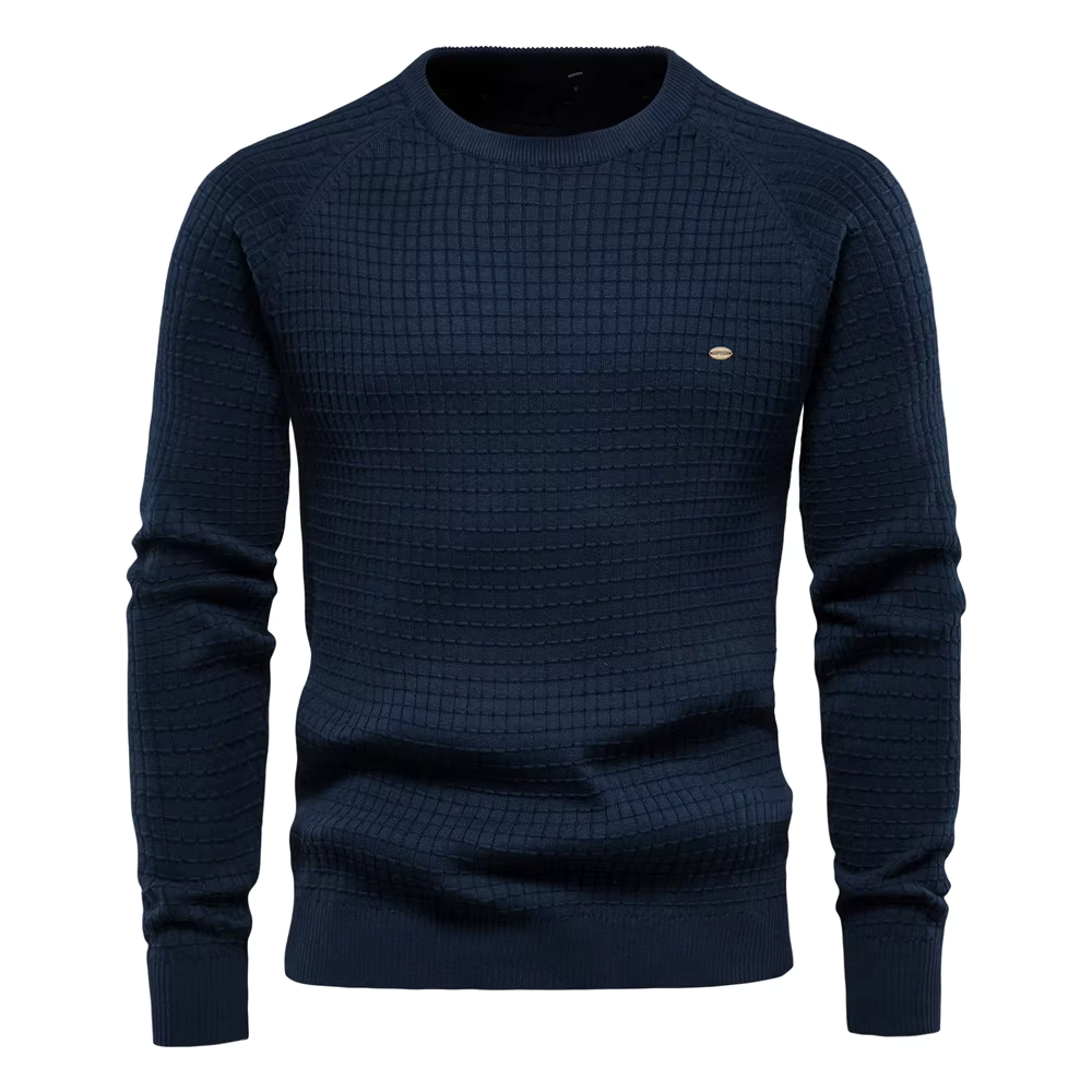 Strukturierter Rundhals-Pullover für Herren - Image 5