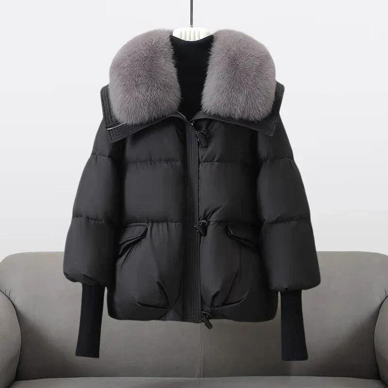 Pelzkragen Steppjacke für Damen - Image 1