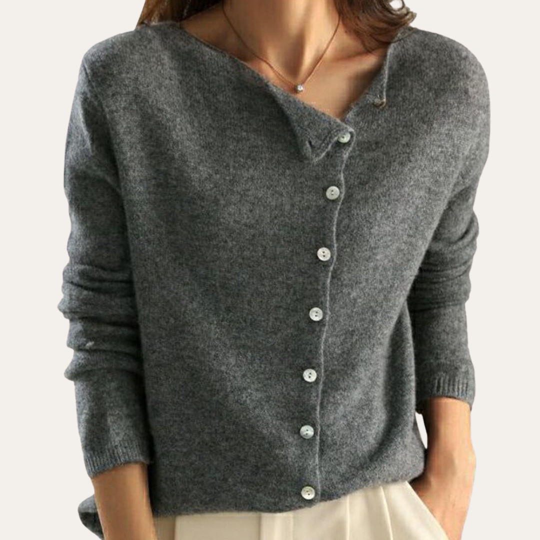 Knopfleiste Rundhals Pullover für Damen - Image 2