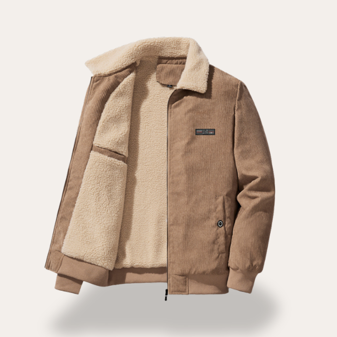 Sherpa-gefütterte Cord Bomberjacke für Herren - Image 3
