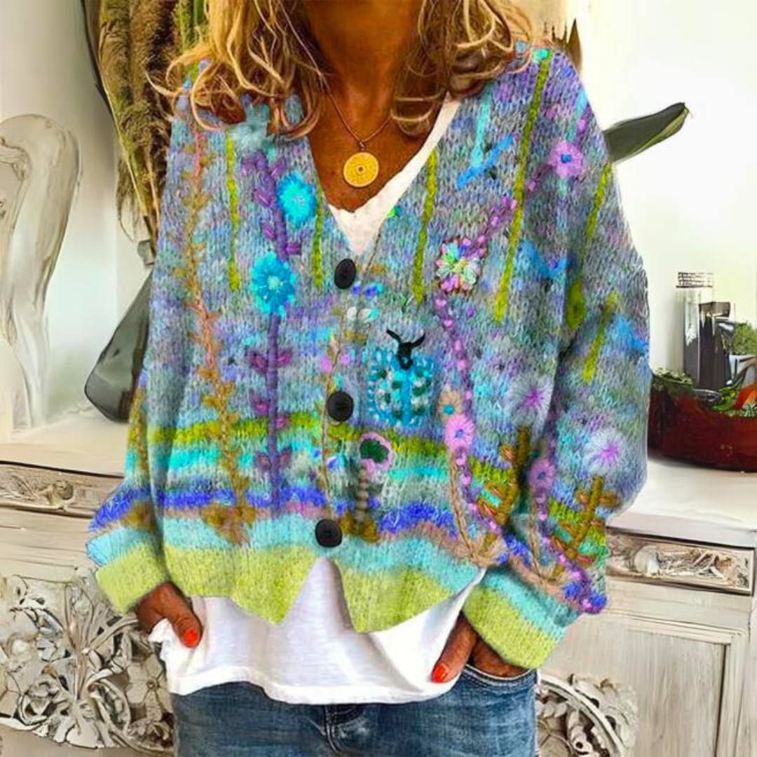 Kuscheliger Kabelstrick-Cardigan mit Knöpfen für Damen – Emilia