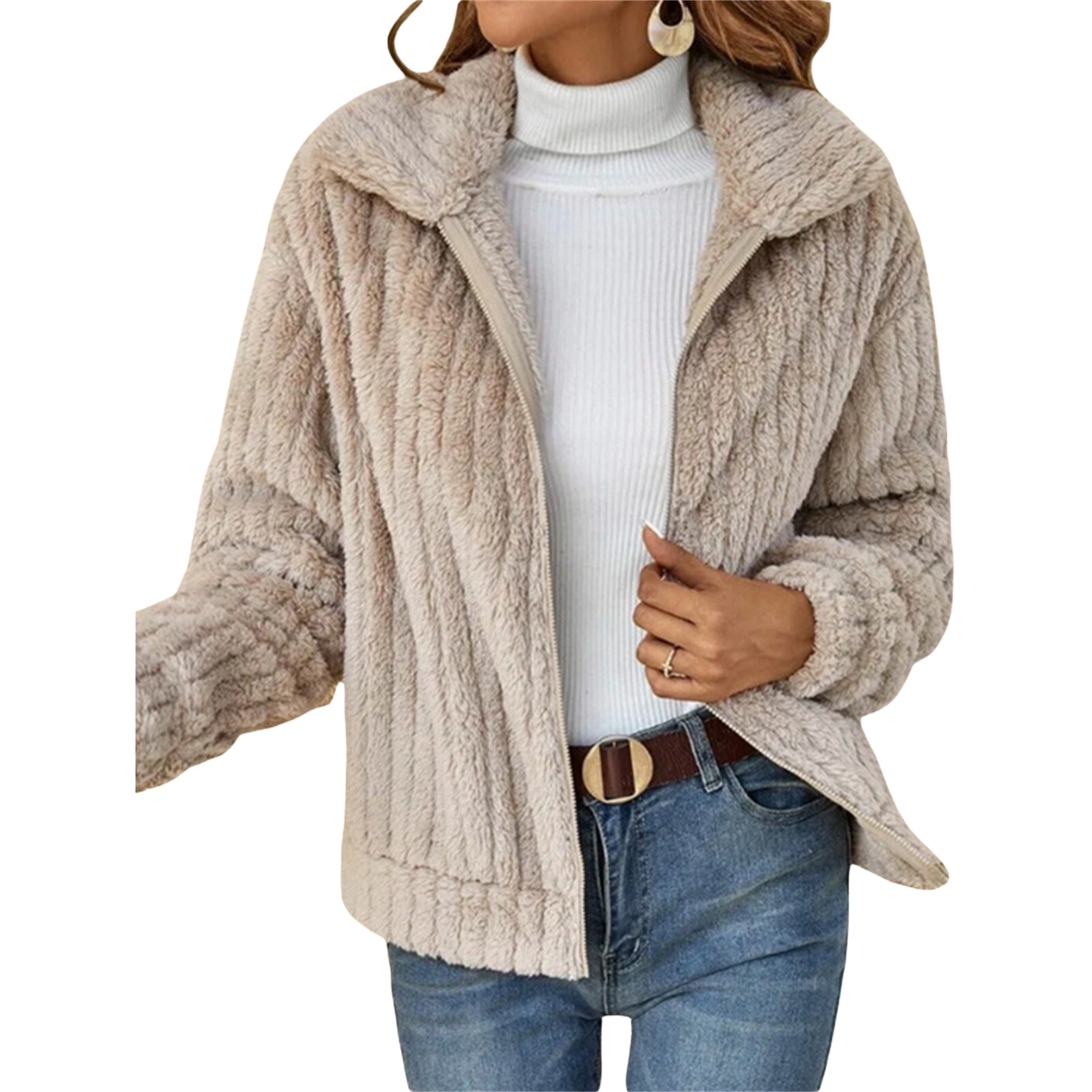 Jacke mit Reißverschluss und Kragen für Damen - Image 4