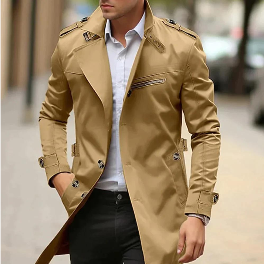 Herren Trenchcoat mit Gürtel - Image 5