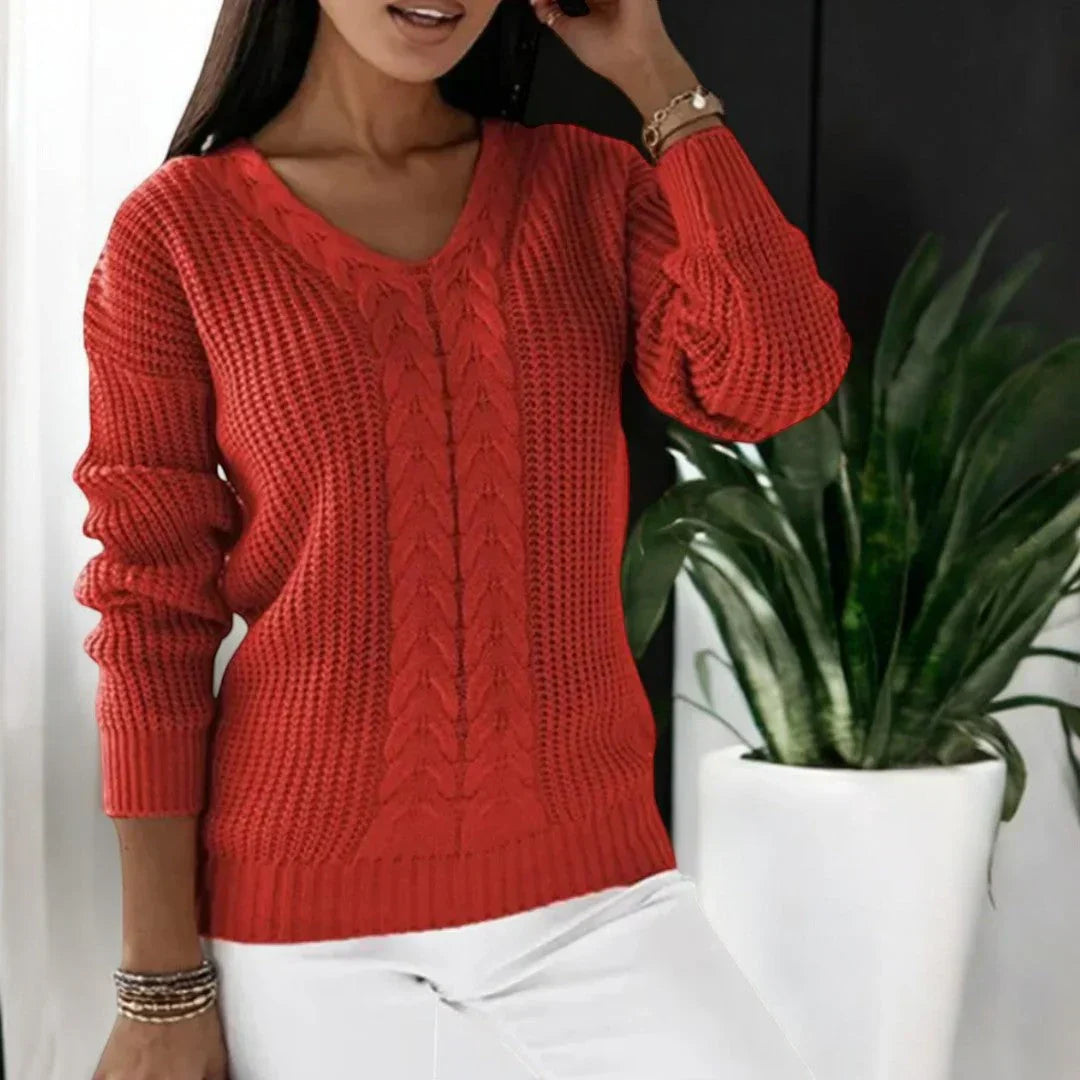 V-Ausschnitt Strickpullover für Damen - Image 2