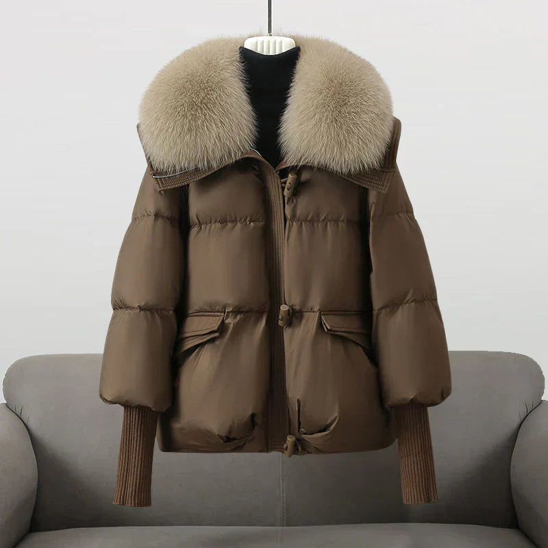 Pelzkragen Steppjacke für Damen - Image 2