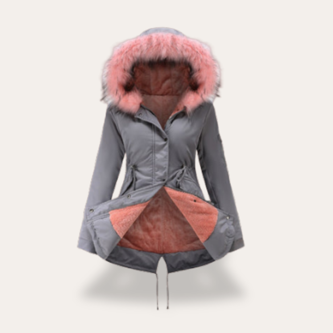 Kapuzenparka für Damen mit Kunstfellbesatz - Image 3