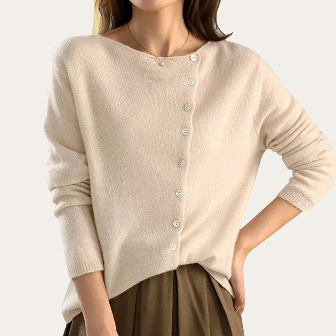 Knopfleiste Rundhals Pullover für Damen - Image 4