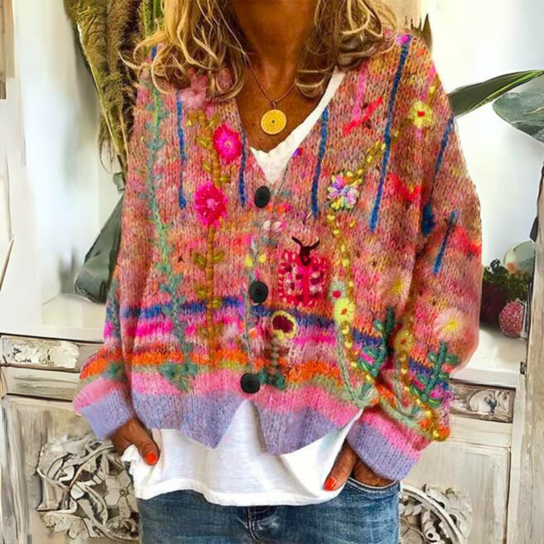 Kuscheliger Kabelstrick-Cardigan mit Knöpfen für Damen – Emilia