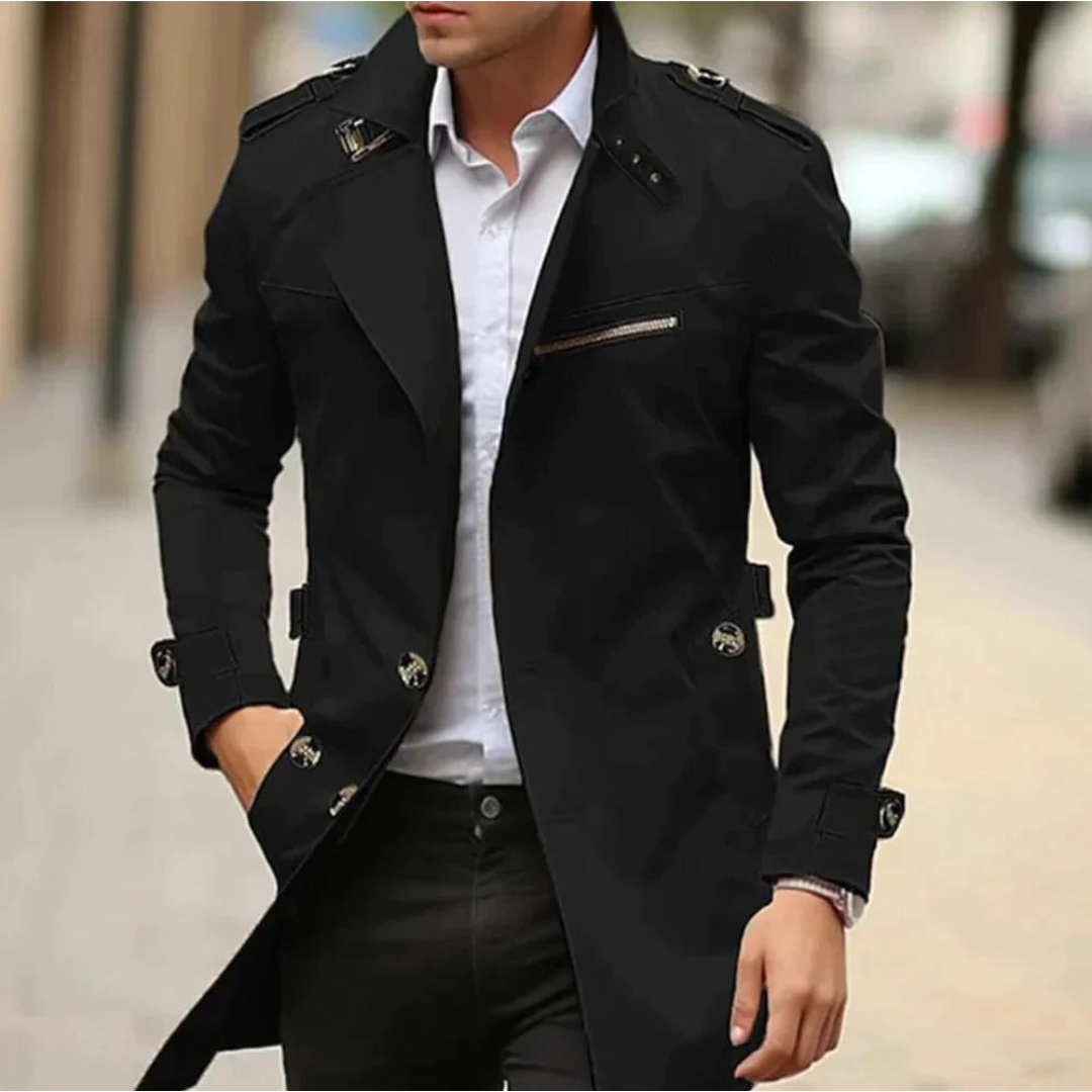 Herren Trenchcoat mit Gürtel - Image 4