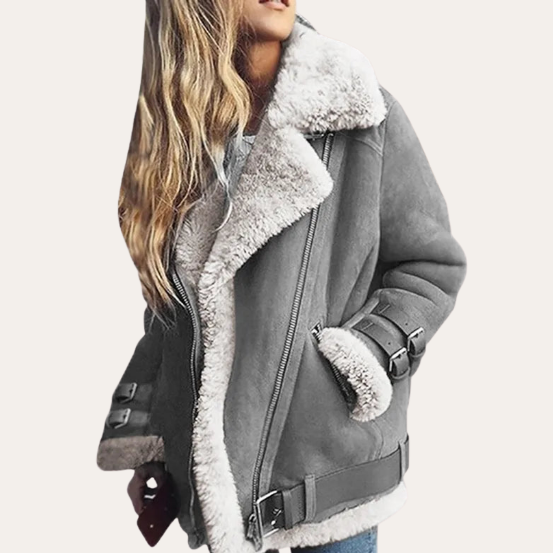 Aviatorjacke für Damen mit Shearling-Kragen - Image 3