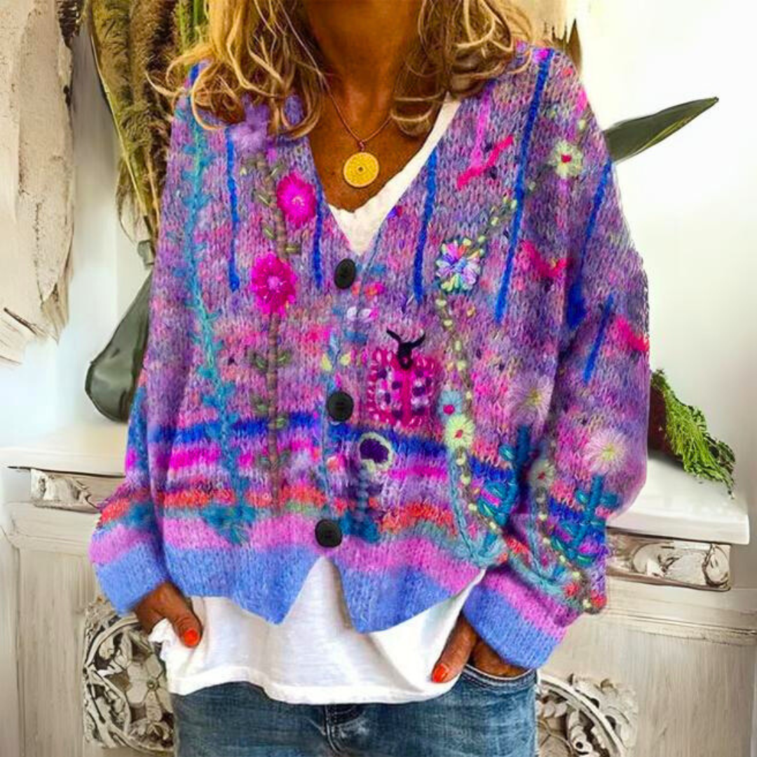 Kuscheliger Kabelstrick-Cardigan mit Knöpfen für Damen – Emilia