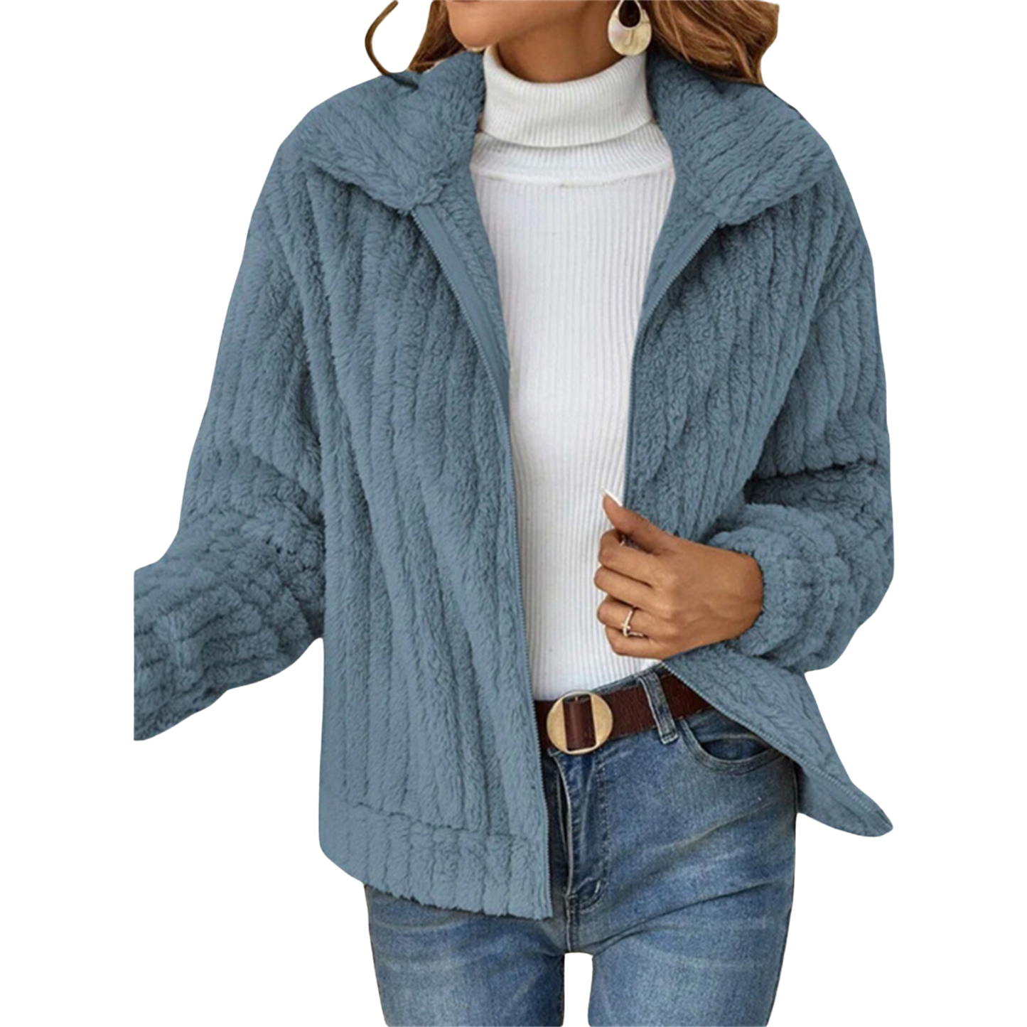 Jacke mit Reißverschluss und Kragen für Damen - Image 2