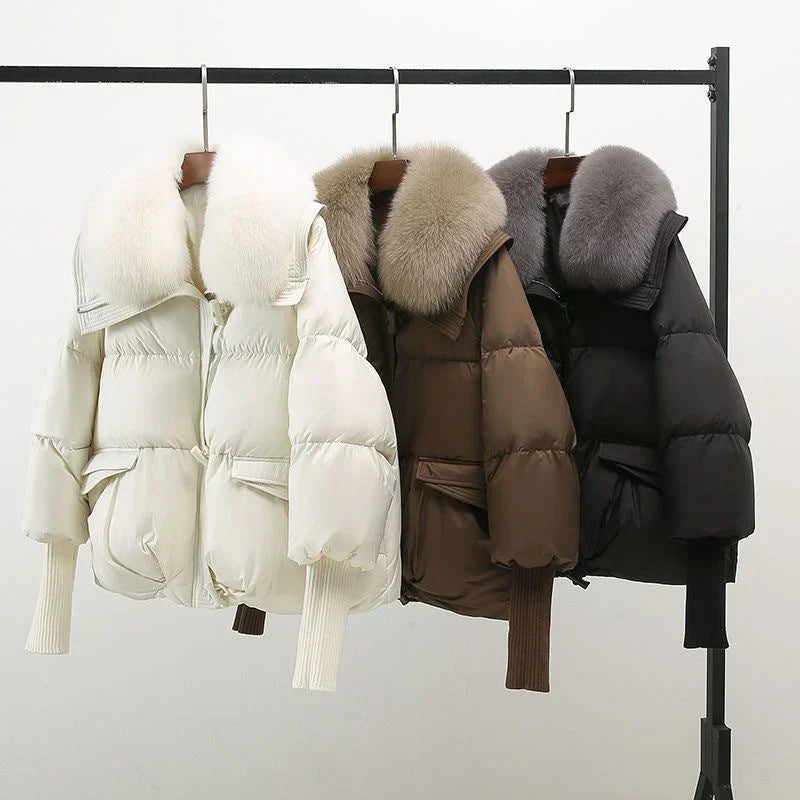 Pelzkragen Steppjacke für Damen - Image 3