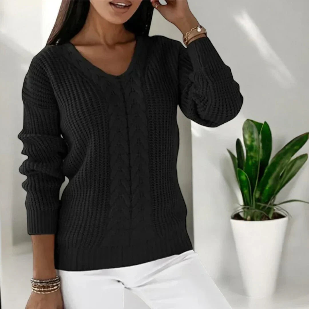 V-Ausschnitt Strickpullover für Damen - Image 6