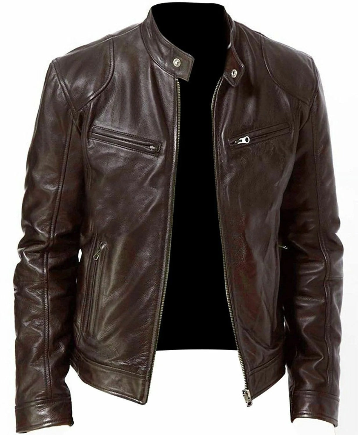 Cafe Racer Lederjacke für Herren - Image 4