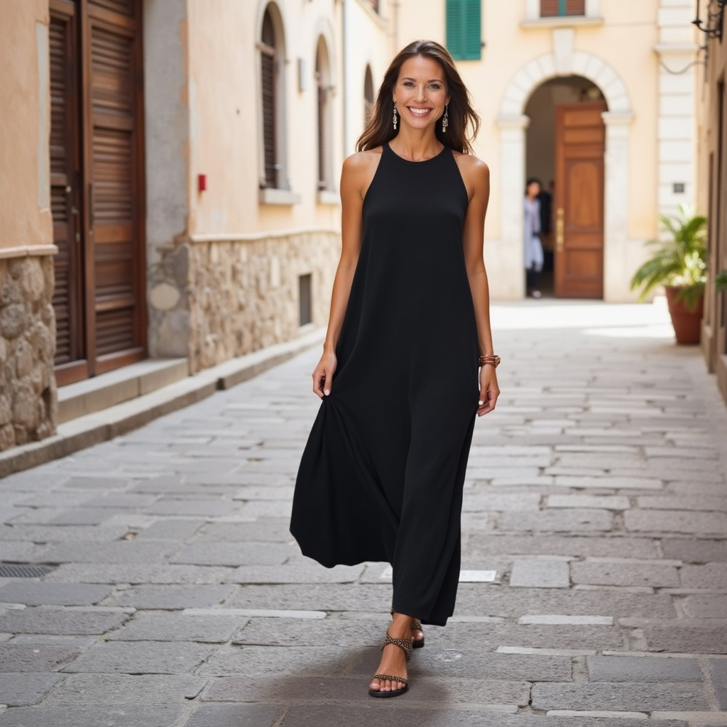 Isabella | Elegantes Fließendes Maxikleid
