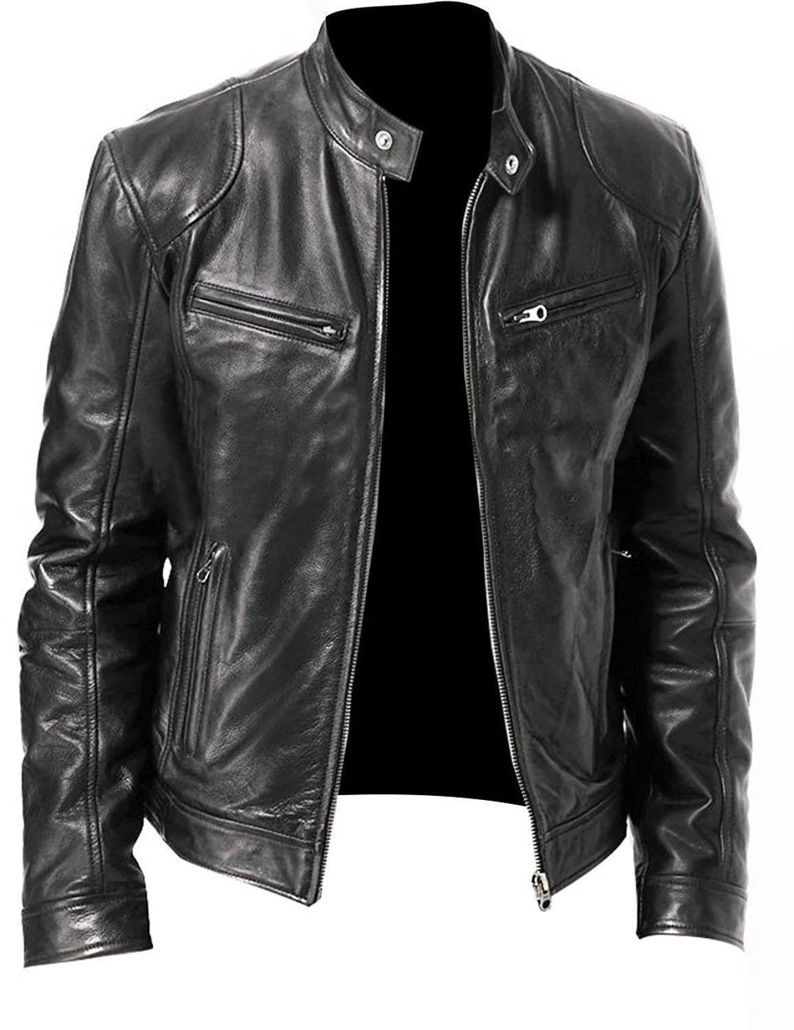 Cafe Racer Lederjacke für Herren - Image 9
