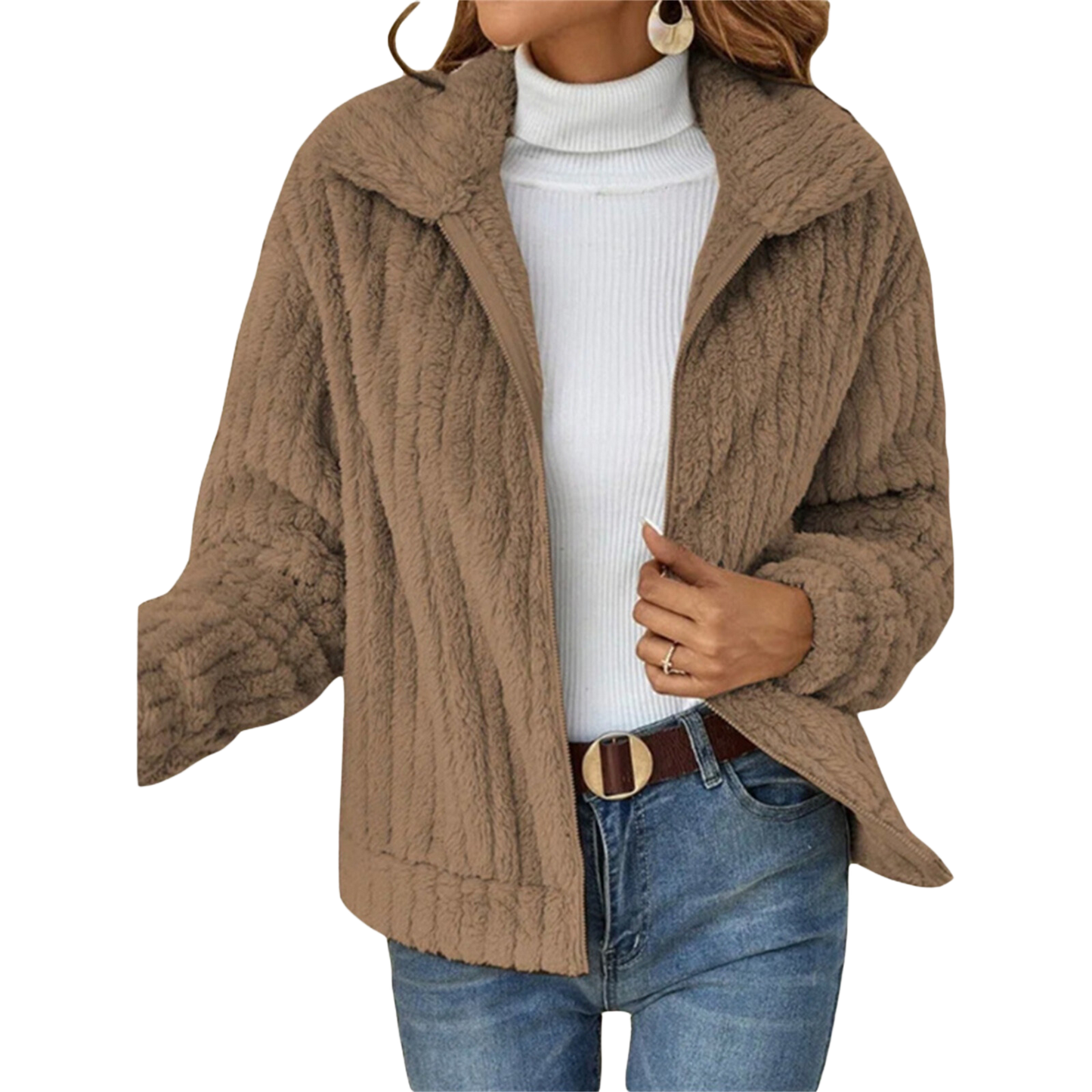 Jacke mit Reißverschluss und Kragen für Damen - Image 5
