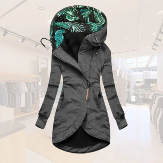 Asymmetrische Zip Longline Jacke für Damen - Image 4