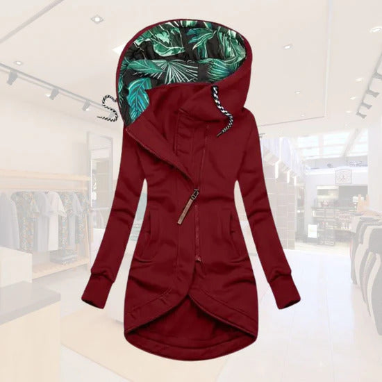 Asymmetrische Zip Longline Jacke für Damen - Image 3