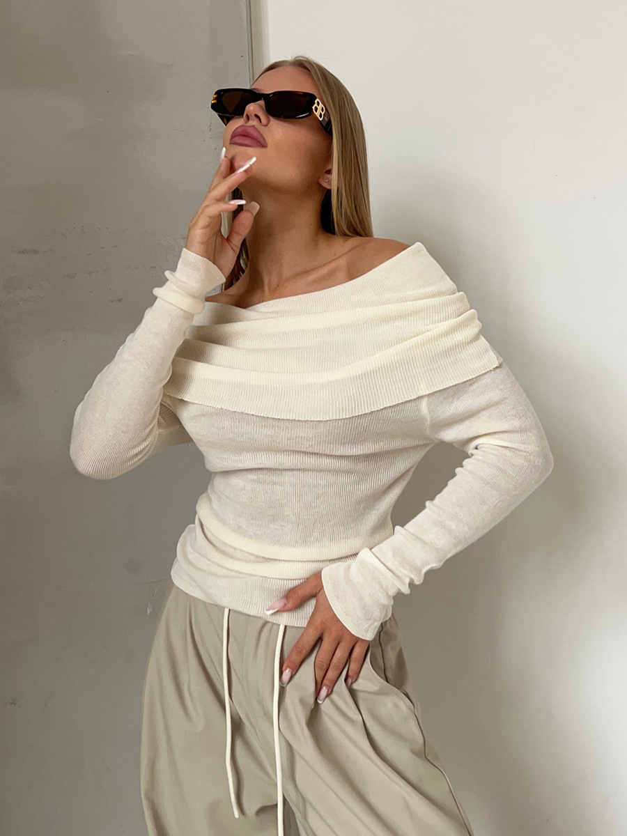 Damen Off-Shoulder Pullover, elegant & gestrickt – Sophia