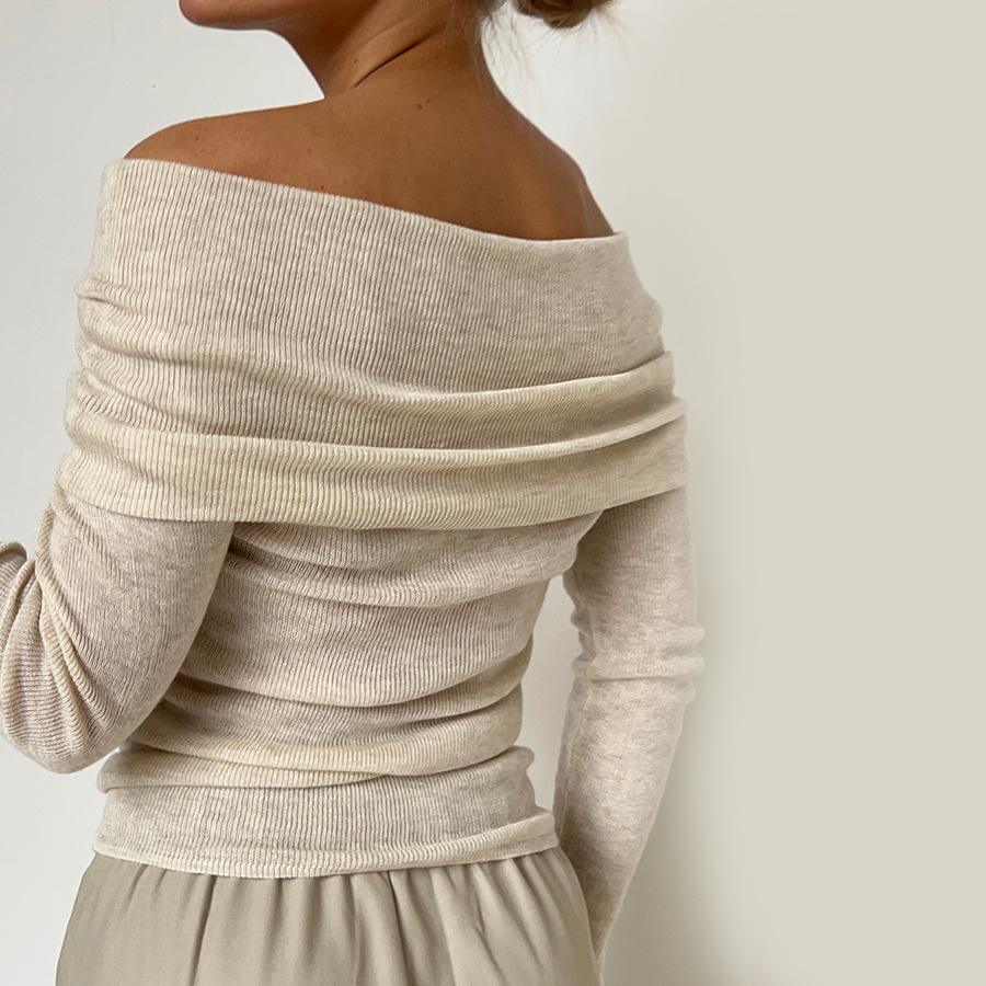 Damen Off-Shoulder Pullover, elegant & gestrickt – Sophia