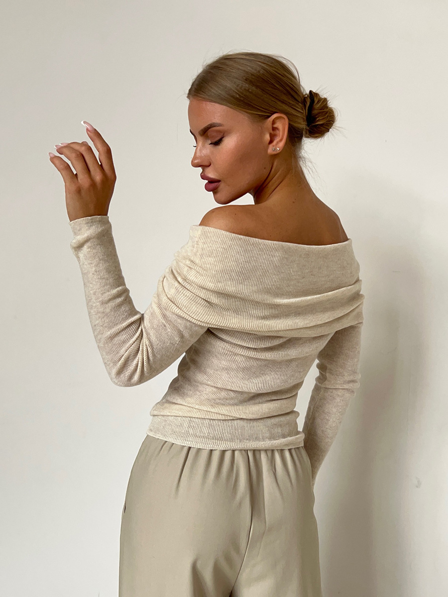 Damen Off-Shoulder Pullover, elegant & gestrickt – Sophia