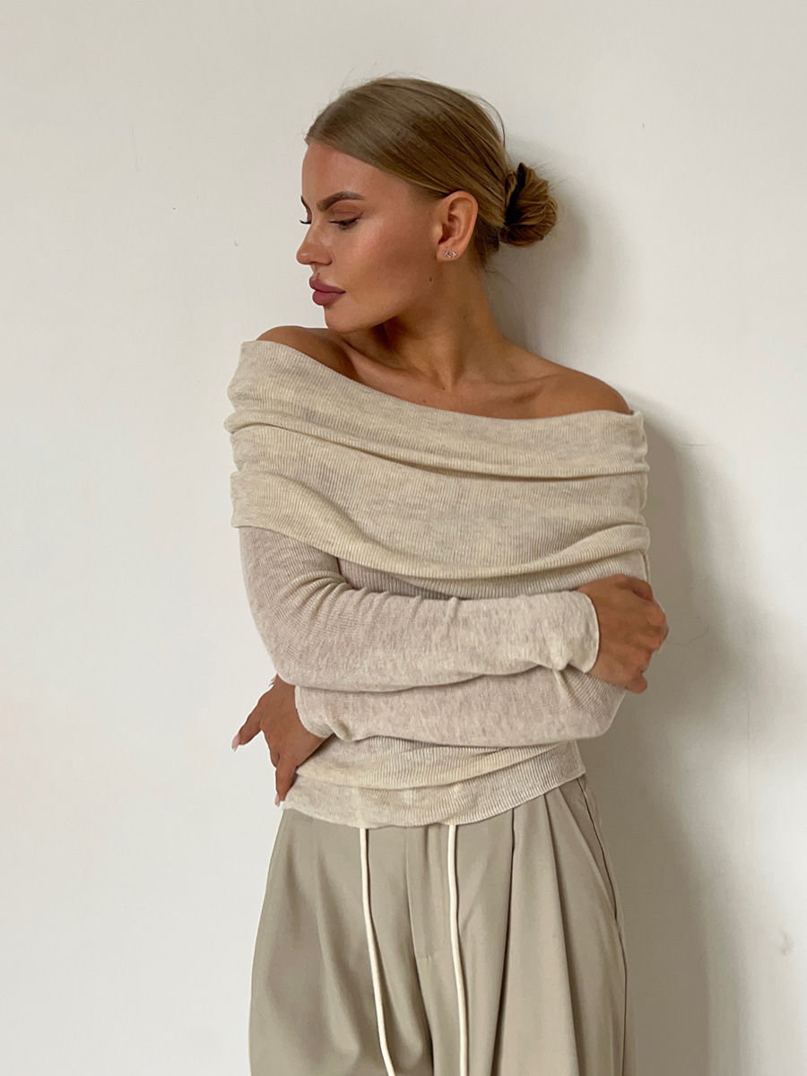 Damen Off-Shoulder Pullover, elegant & gestrickt – Sophia