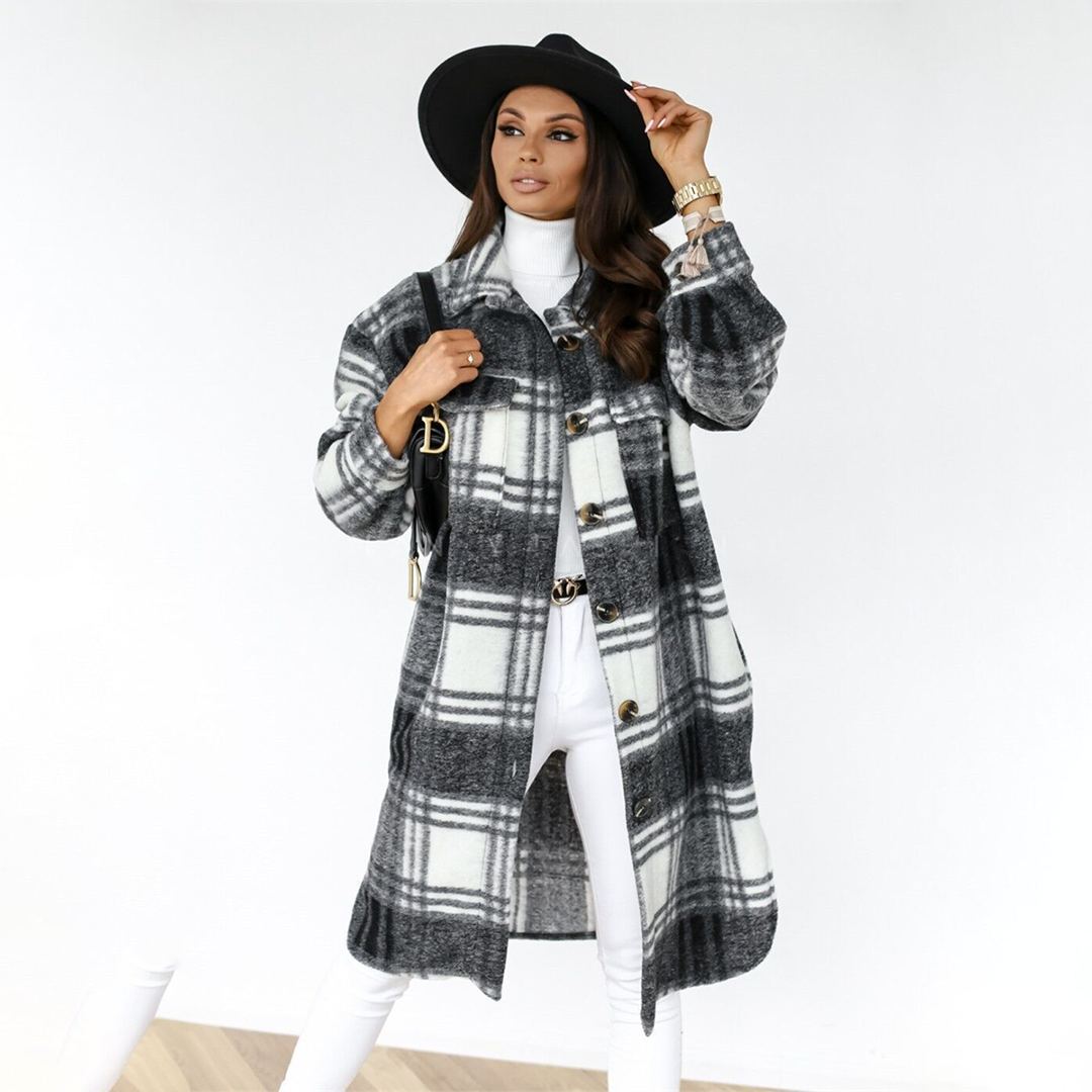 Plaid Overshirt Coat für Damen - Image 3