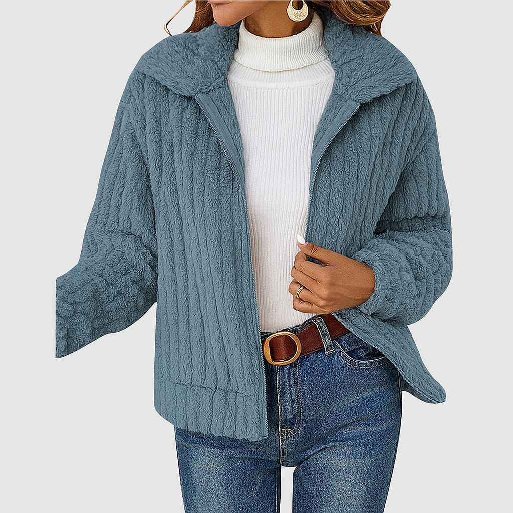Jacke mit Reißverschluss und Kragen für Damen - Image 1