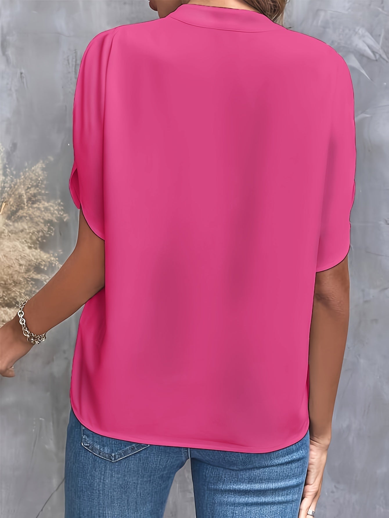 Elegante Damen Chiffonbluse mit V-Ausschnitt und langen Ärmeln – Emilia