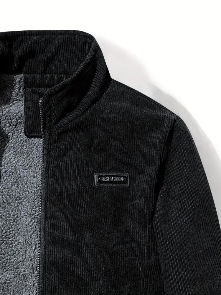Cord-Bomberjacke mit durchgehendem Reißverschluss für Herren - Image 2