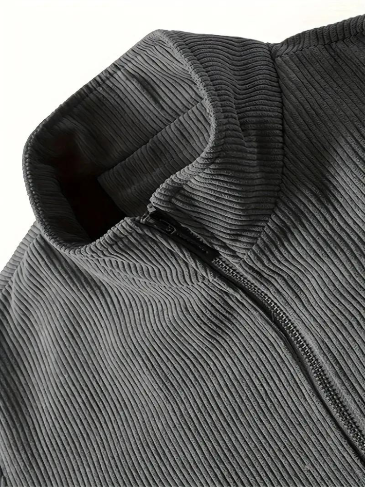 Cord-Bomberjacke mit durchgehendem Reißverschluss für Herren - Image 5