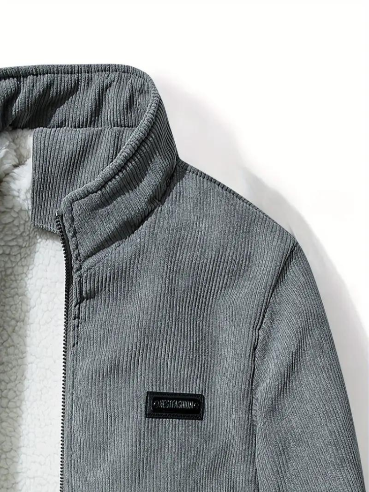 Cord-Bomberjacke mit durchgehendem Reißverschluss für Herren - Image 7