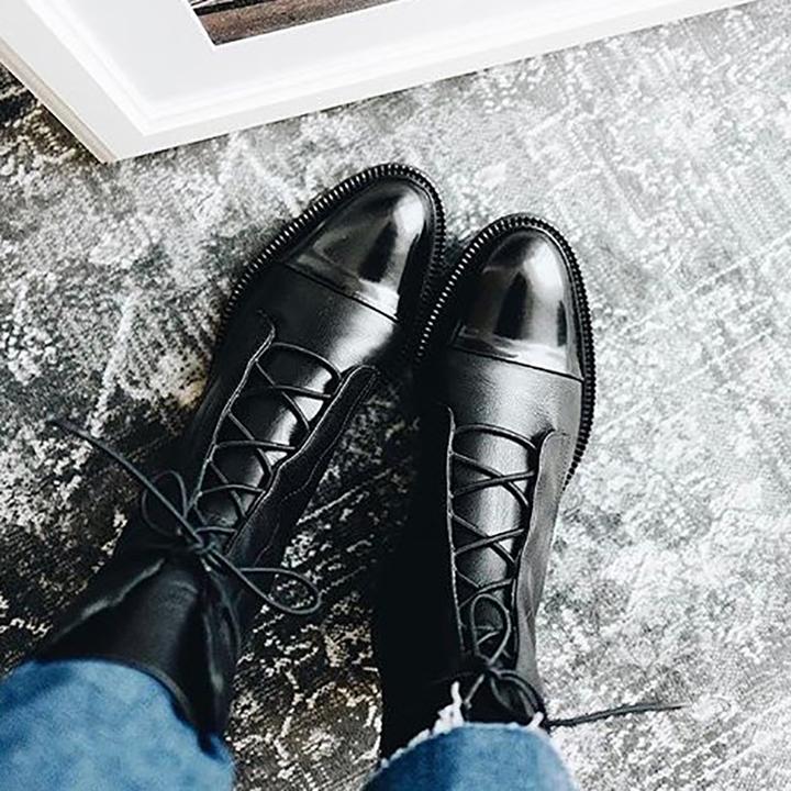 Elegante Kunstleder Absatzstiefel für Damen – Sophia