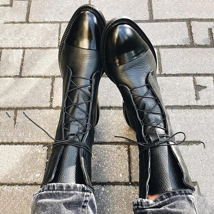 Elegante Kunstleder Absatzstiefel für Damen – Sophia