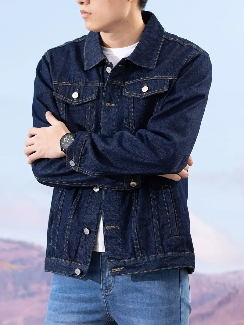Jeansjacke mit Knopfleiste für Herren - Image 2