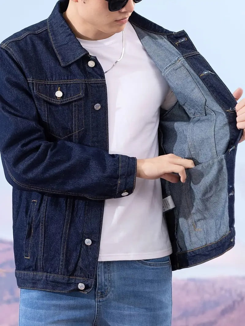 Jeansjacke mit Knopfleiste für Herren - Image 3