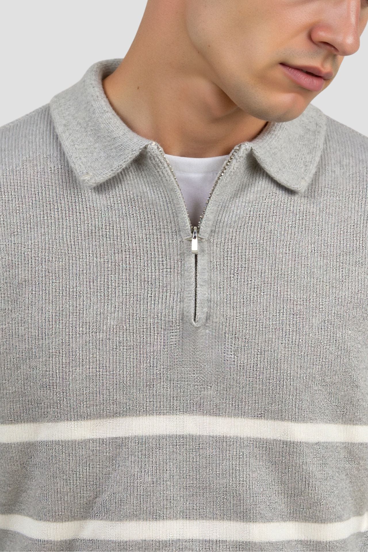 Gestreifter Quarter-Zip Pullover für Herren - Image 4