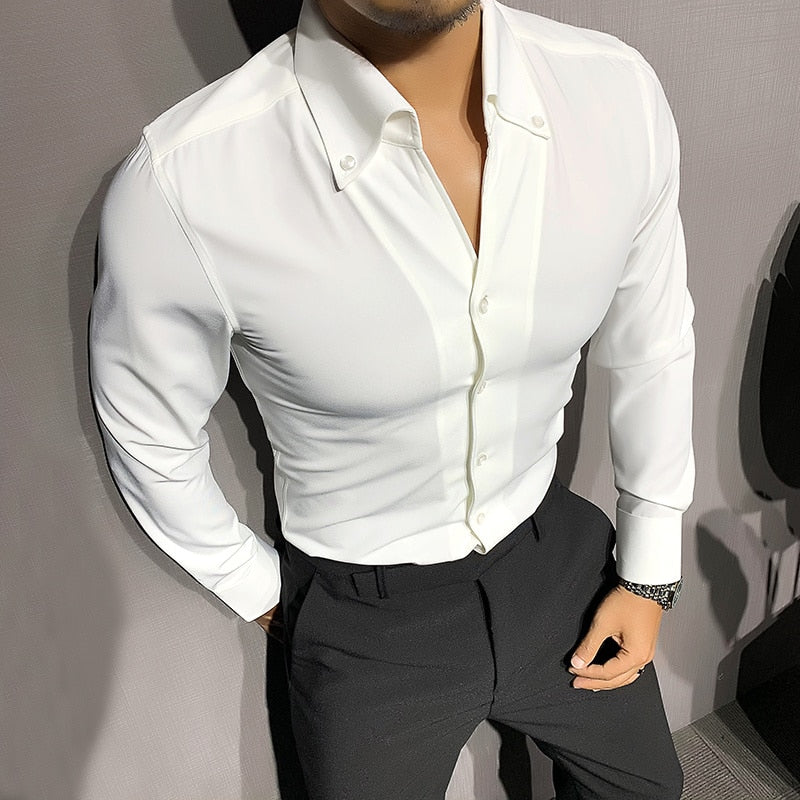 Langärmeliges Button-Down-Hemd für Herren - Image 3