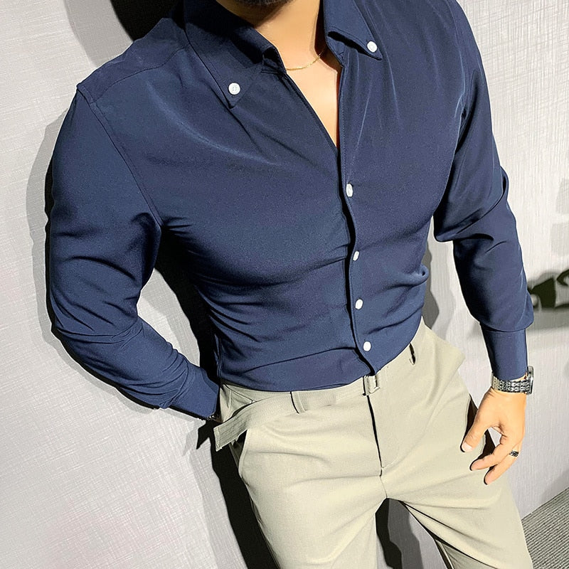 Langärmeliges Button-Down-Hemd für Herren - Image 2