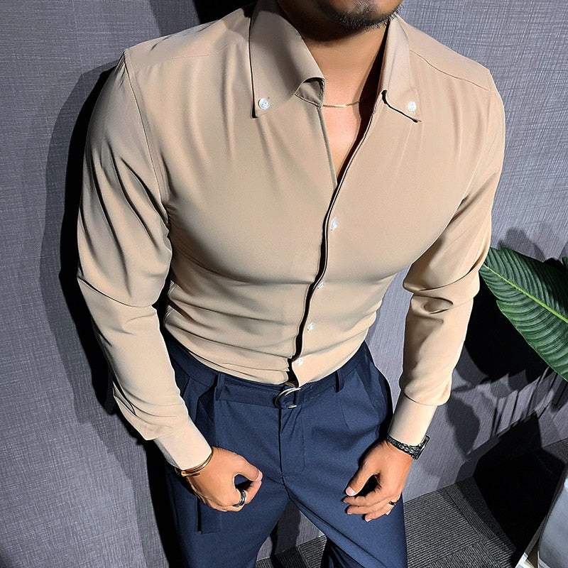 Langärmeliges Button-Down-Hemd für Herren - Image 4