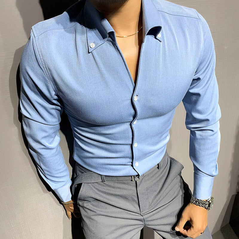 Langärmeliges Button-Down-Hemd für Herren - Image 6