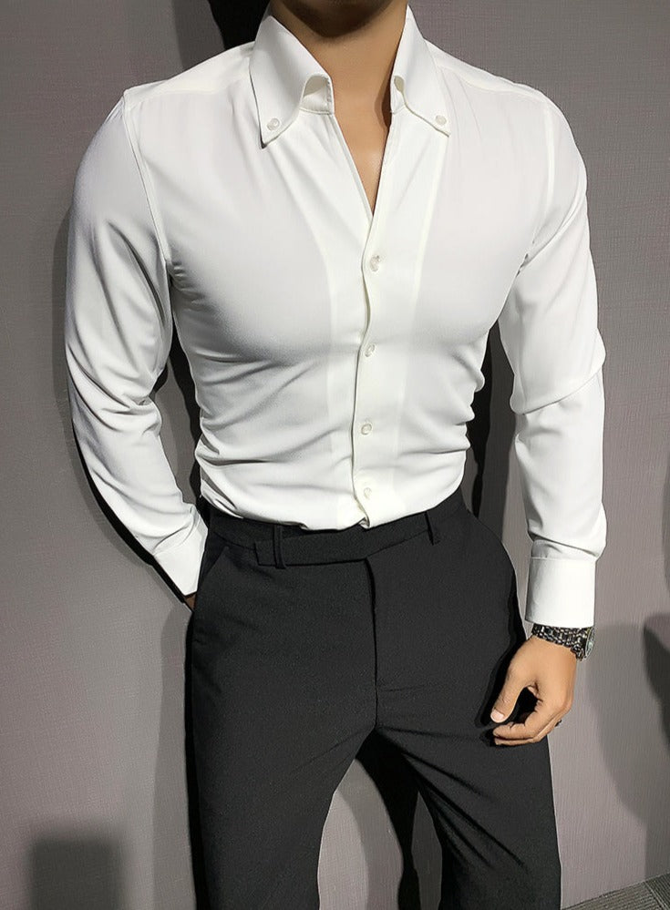 Langärmeliges Button-Down-Hemd für Herren - Image 7