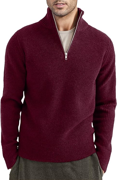 Quarter-Zip Rippstrickpullover für Herren - Image 12
