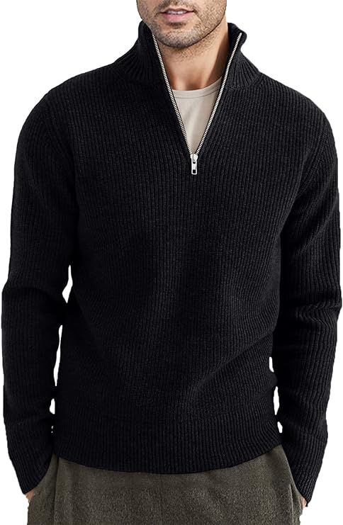 Quarter-Zip Rippstrickpullover für Herren - Image 5