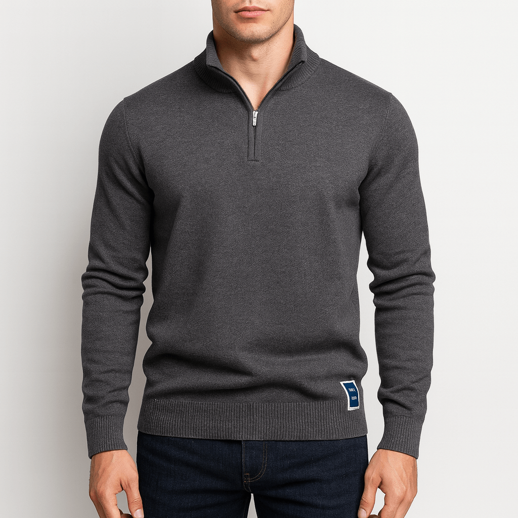 Strickpullover mit Viertelreißverschluss für Herren - Image 2