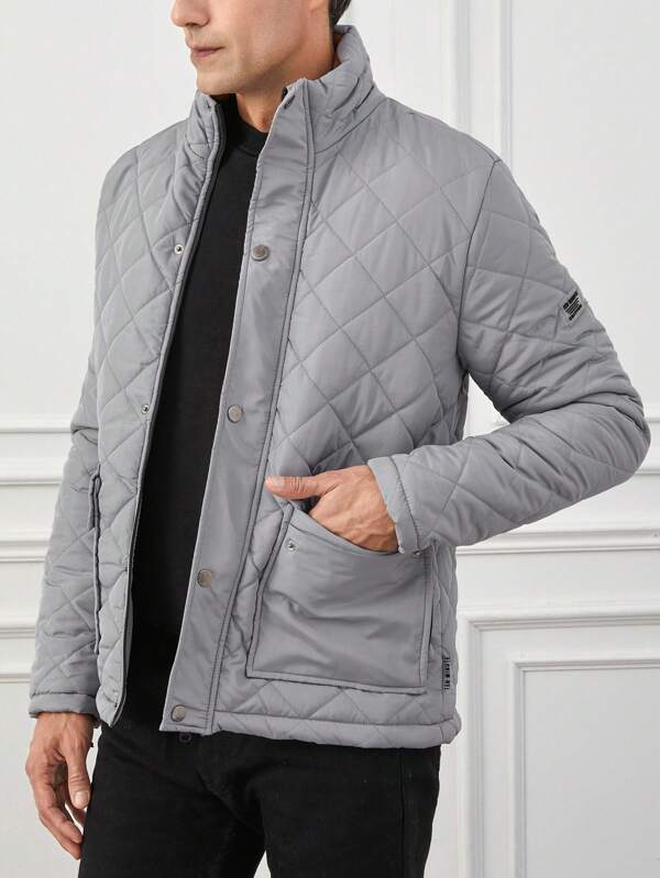 Gesteppte Button-Down-Jacke für Herren - Image 4