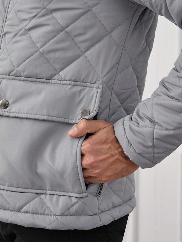 Gesteppte Button-Down-Jacke für Herren - Image 5